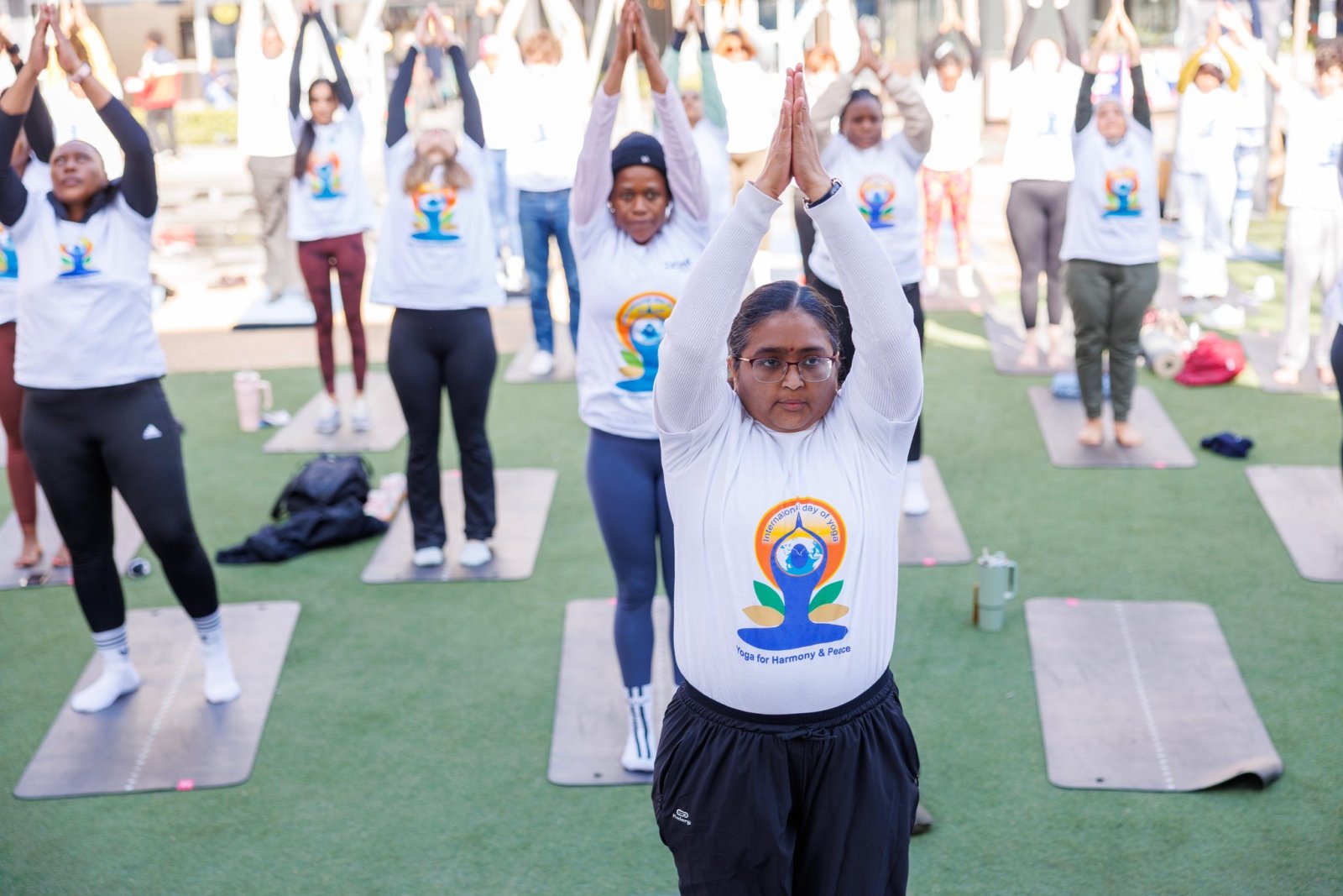 On 13 June 2025, as a run up to the International Day of Yoga, a collaborative event was held at the Loftus Park Pretoria with M/s Virgin Active Gym. Ms. Banu Prakash, Deputy High Commissioner and Mr. Katlego Mokwena, General Manager Virgin Active Gym highlighted the importance of Yoga as a fitness regiment in our daily life, and over all well-being.
