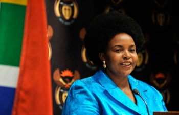 Minister Maite Nkoana-Mashabane addressing the Media on South Africa’s full membership of Brazil, Russia, India and China Group (BRIC) now being called BRICS.