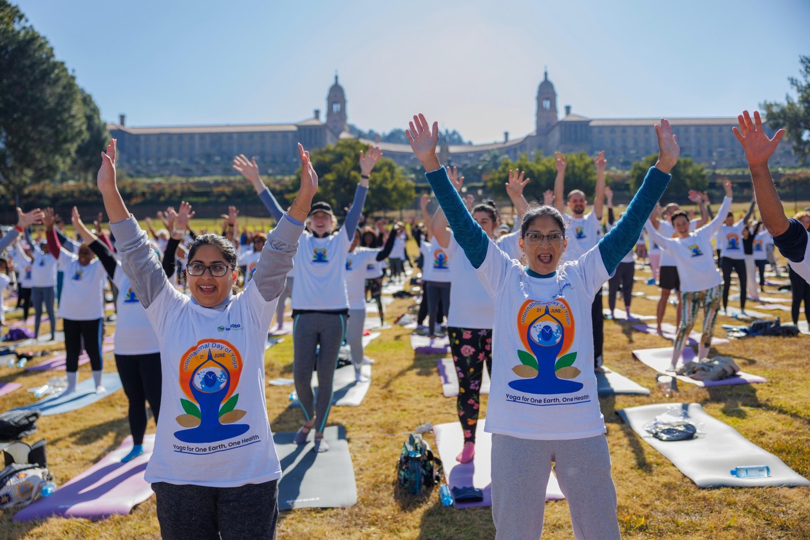 11th International Day of Yoga celebrated with great enthusiasm at the Iconic Union Building, South Lawns, Pretoria with the participation of South African & Indian community members.  The Yoga Trainers/ Teachers of various Yoga Institutes, kids, students enjoyed the various segments of Yoga i.e. Yoga poses/ asanas, meditation and laughter yoga.  On this occasion, High Commissioner Prabhat Kumar felicitated the Yoga Trainers.