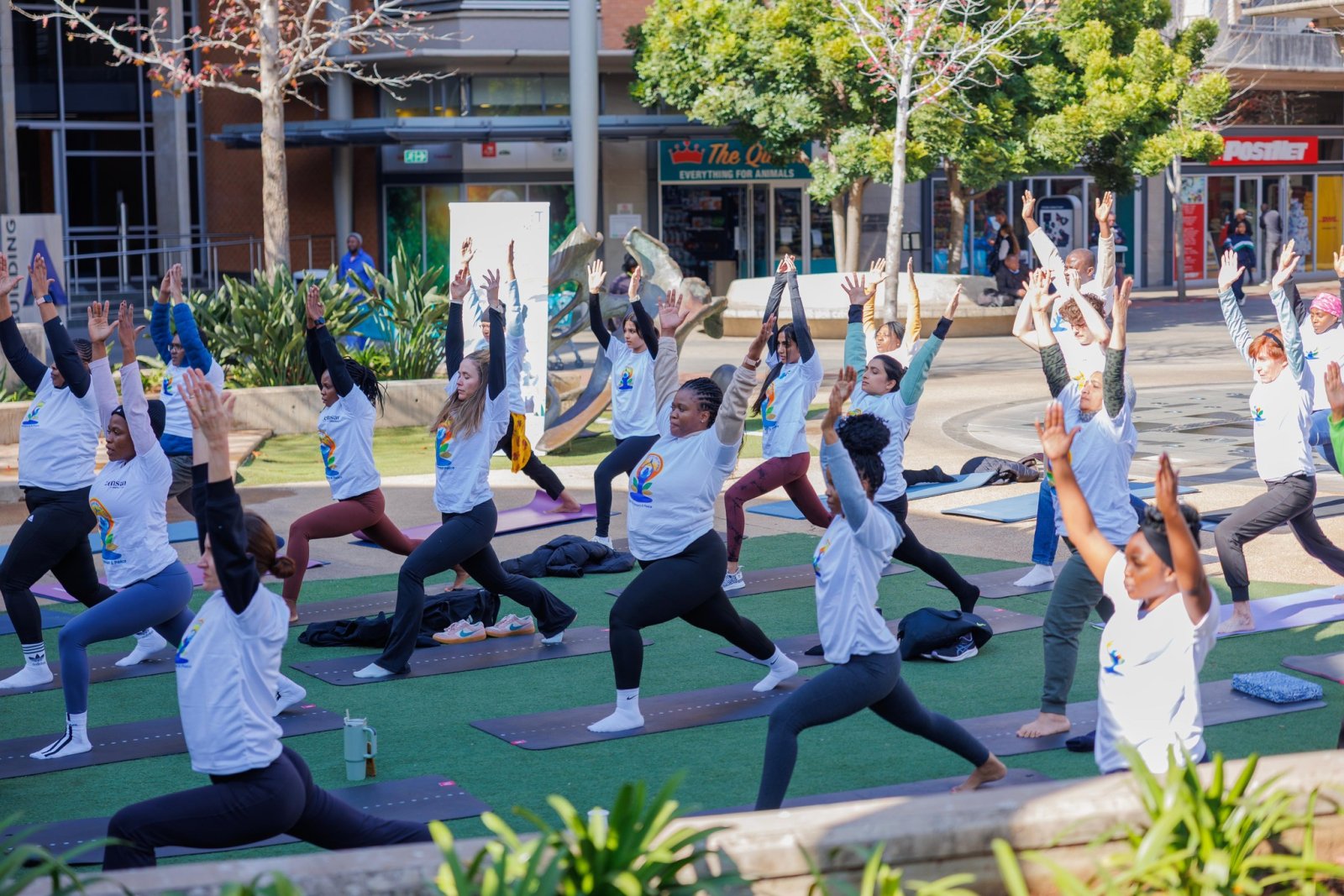 On 13 June 2025, as a run up to the International Day of Yoga, a collaborative event was held at the Loftus Park Pretoria with M/s Virgin Active Gym. Ms. Banu Prakash, Deputy High Commissioner and Mr. Katlego Mokwena, General Manager Virgin Active Gym highlighted the importance of Yoga as a fitness regiment in our daily life, and over all well-being.