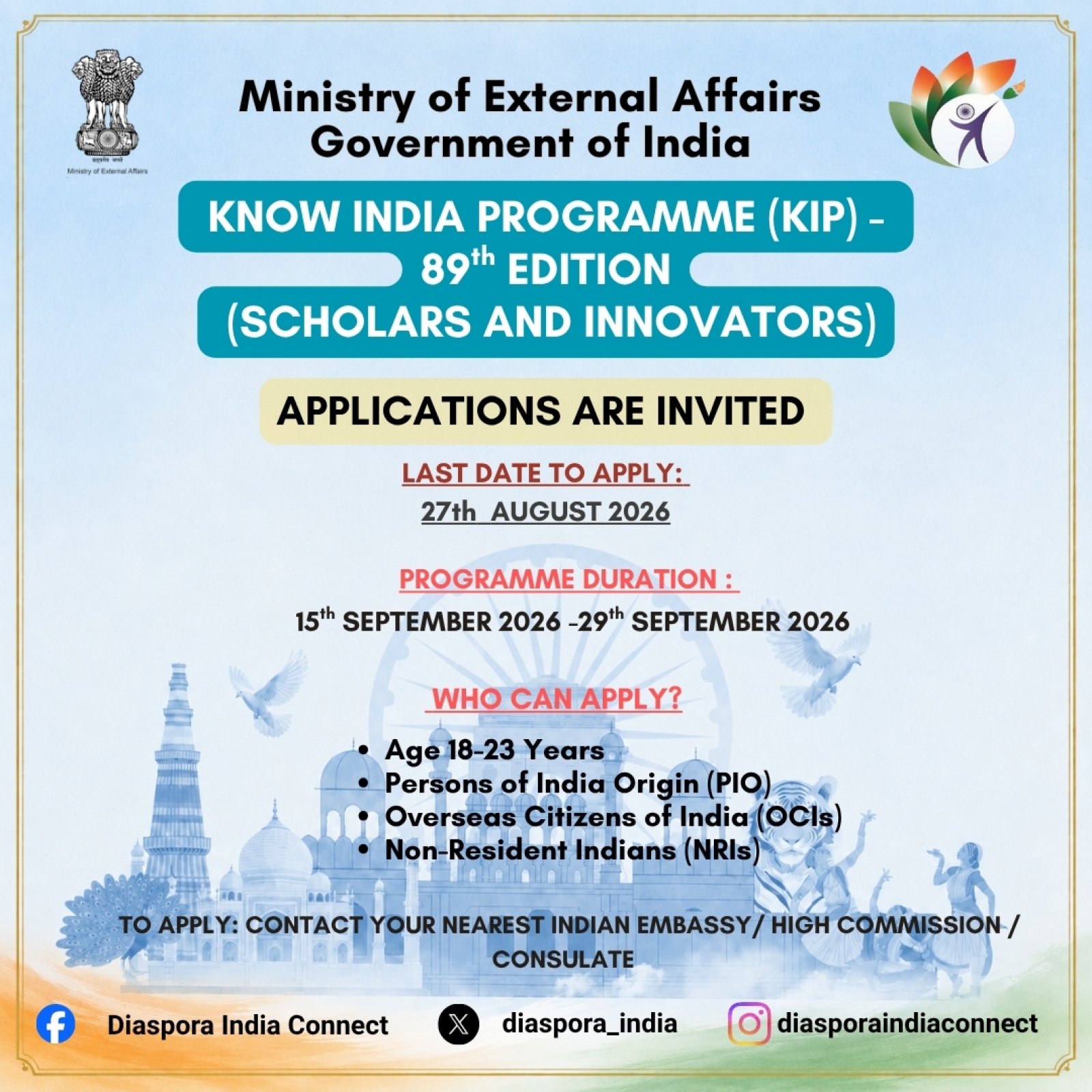 89th Edition of the Know India Programme (KIP) - 2026