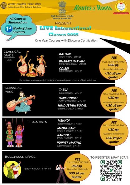 Live International Classes 2025 (Music, Dance & Folk Arts)