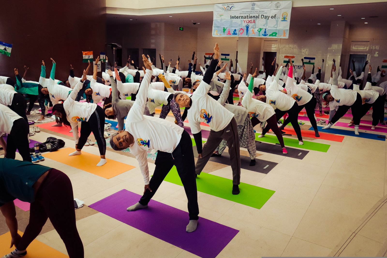 The Hon. Minister of Labour & Employment H.E. Tseliso Mokhsi, Kingdom of Lesotho and H.E. Prabhat Kumar, High Commissioner of India to South Africa and Lesotho and attended the #IDY2025 Celebration, and highlighted the importance of Yoga in our daily life.  The High Commission of India, Pretoria, in collaboration with the Indian Association of Lesotho celebrated the 11th International Day of Yoga in Maseru, Lesotho
