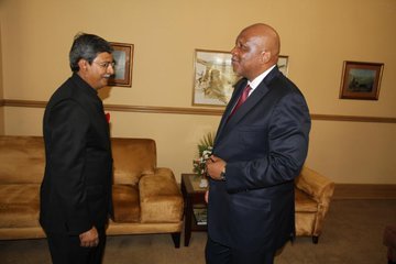 High Commissioner Shri Prabhat Kumar, on 14 December 2023, presented his Letters of Credence to His Majesty King Letsie III of the Kingdom of Lesotho at the Royal Palace in Maseru, Lesotho.