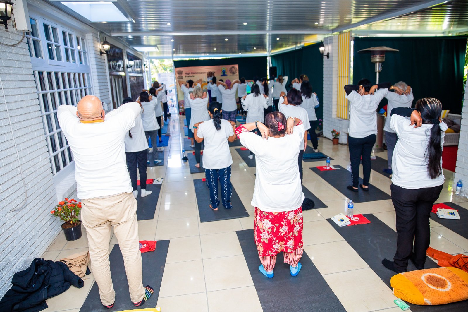 The High Commission of India, Pretoria organised the “Curtain Raiser Event” a 30 Days to the 11th International Day of Yoga on 21st May 2025 at India House.  The members of the International Diplomatic Spouses Association in South Africa (IDSA), members of various Yoga Institutes, and members of the Indian Diaspora attended the curtain-raiser event to celebrate and embrace the ancient Indian practice of Yoga and discover its transformative power for the body, mind, and spirit.