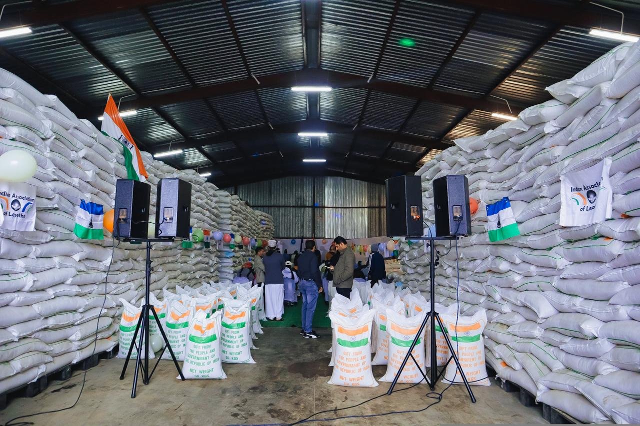 Donation of 1000 MT Rice and 1000 MT Sorghum to Lesotho.
