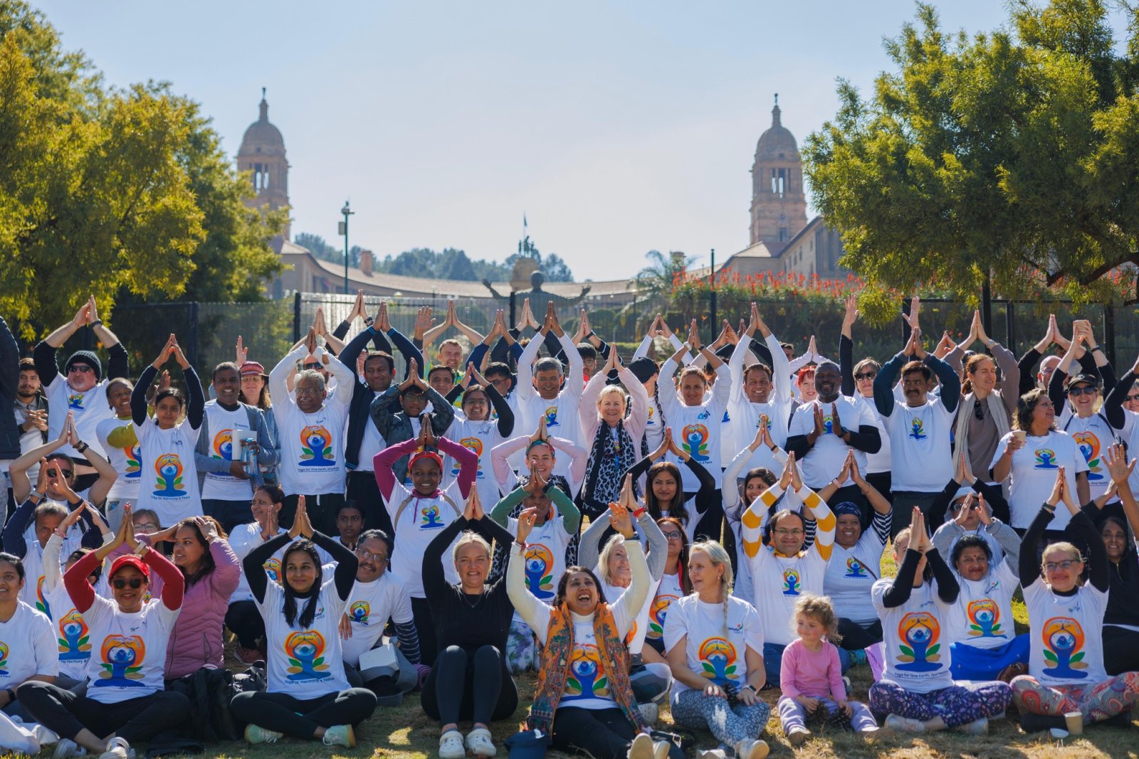 11th International Day of Yoga celebrated with great enthusiasm at the Iconic Union Building, South Lawns, Pretoria with the participation of South African & Indian community members.  The Yoga Trainers/ Teachers of various Yoga Institutes, kids, students enjoyed the various segments of Yoga i.e. Yoga poses/ asanas, meditation and laughter yoga.  On this occasion, High Commissioner Prabhat Kumar felicitated the Yoga Trainers.