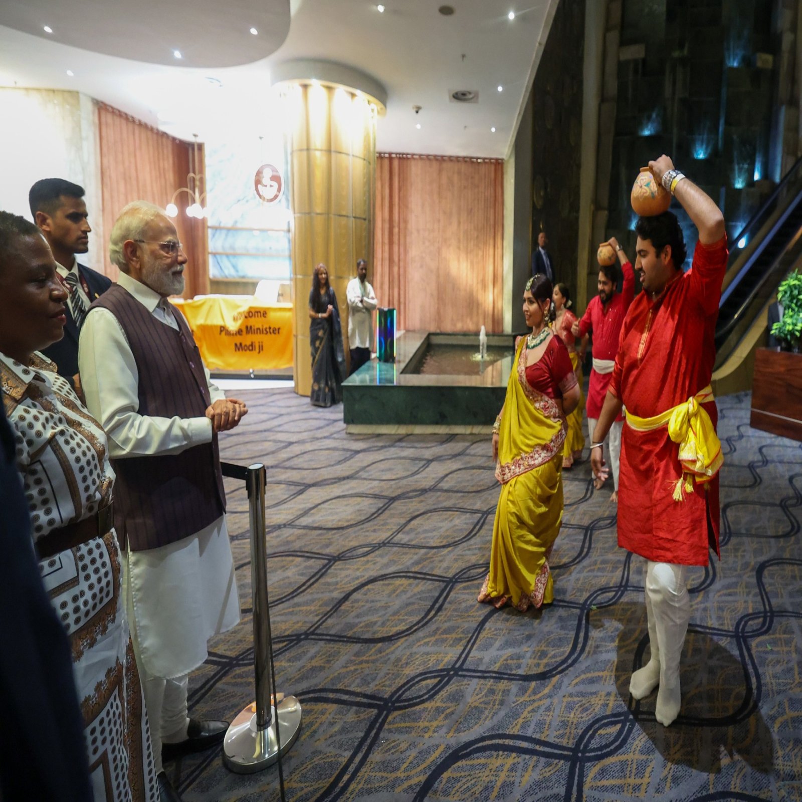 The Hon'ble Prime Minister of India Shri Narendra Modi deeply touched by the warm welcome from the Indian community on his arrival in South Africa to attend G20 South Africa.