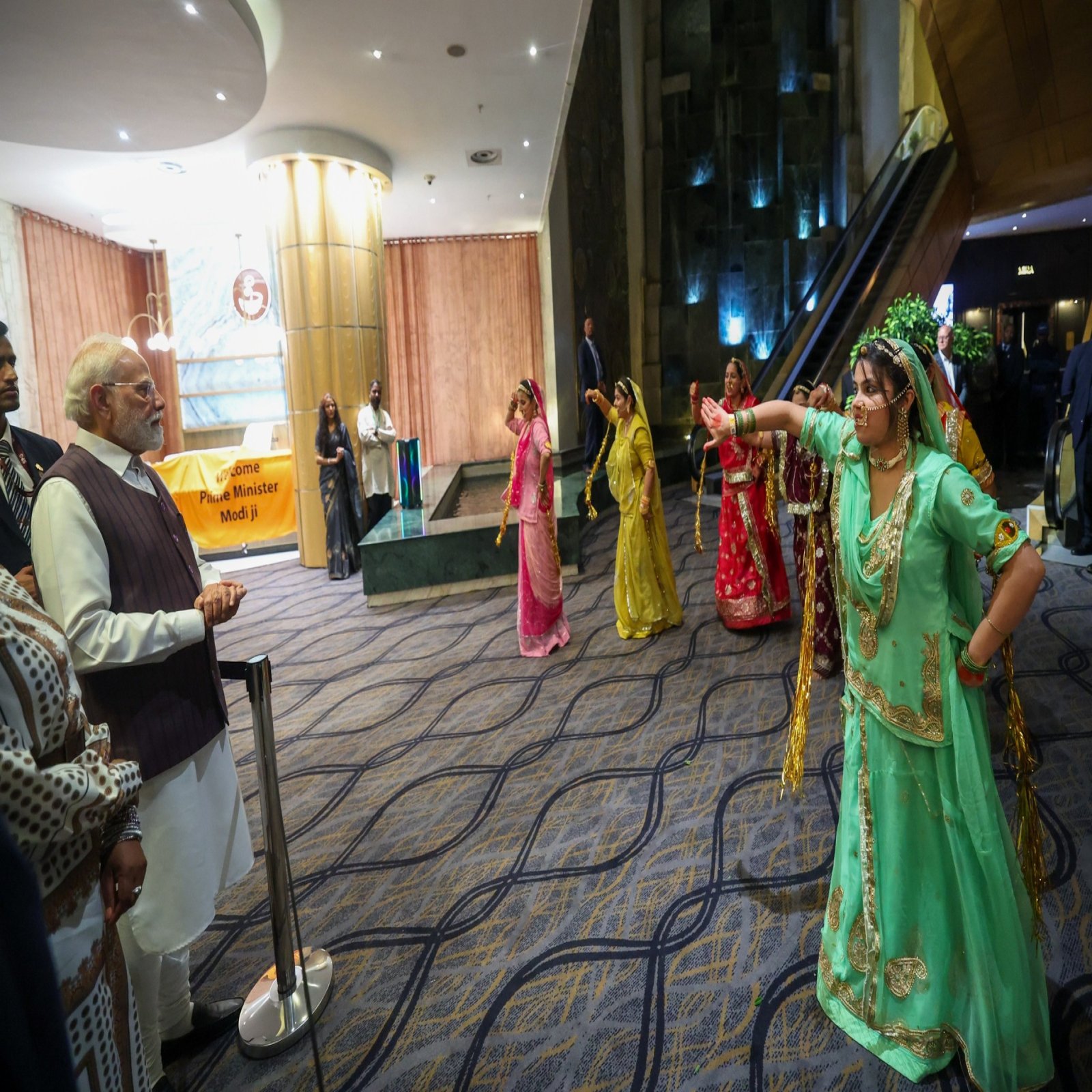 The Hon'ble Prime Minister of India Shri Narendra Modi deeply touched by the warm welcome from the Indian community on his arrival in South Africa to attend G20 South Africa.