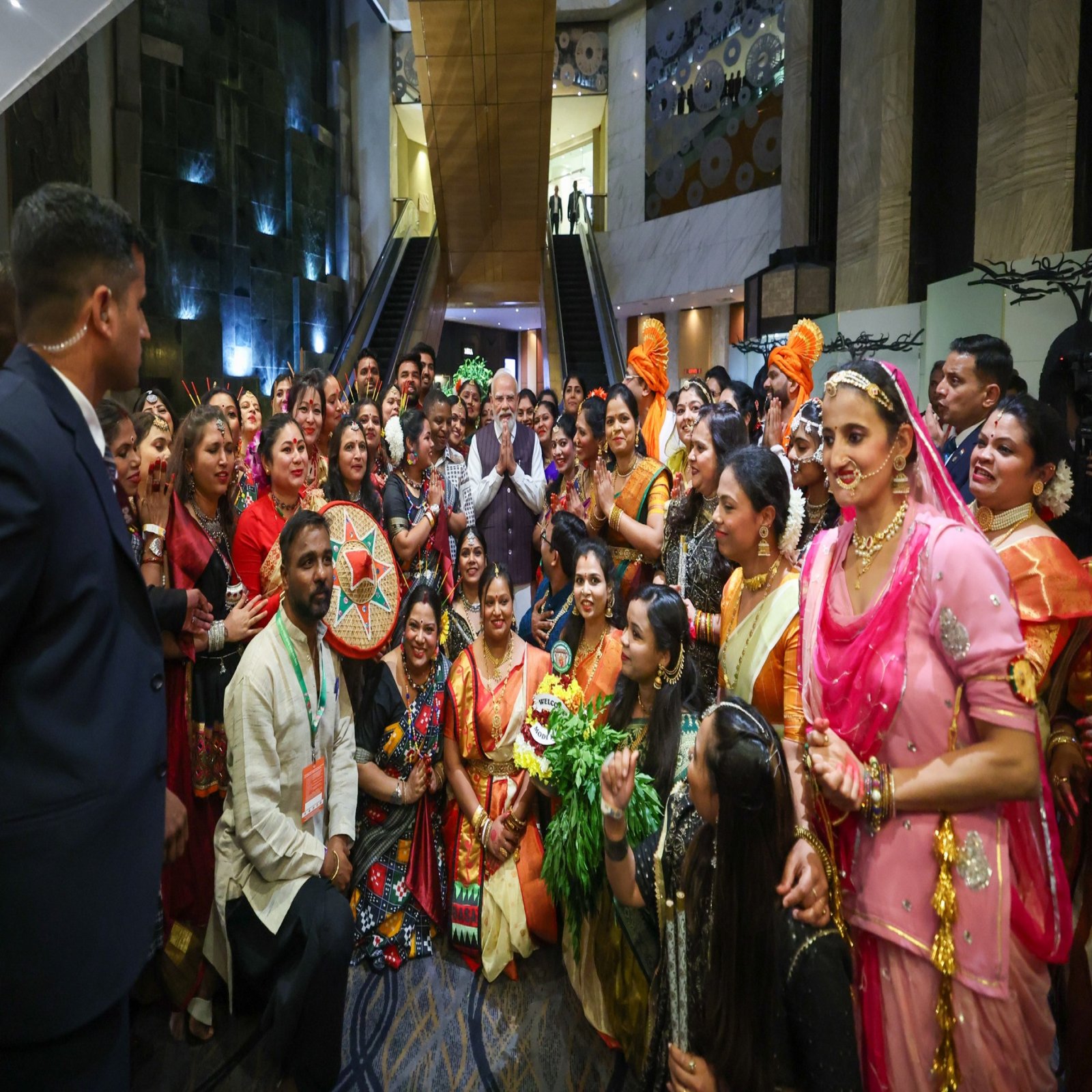 The Hon'ble Prime Minister of India Shri Narendra Modi deeply touched by the warm welcome from the Indian community on his arrival in South Africa to attend G20 South Africa.