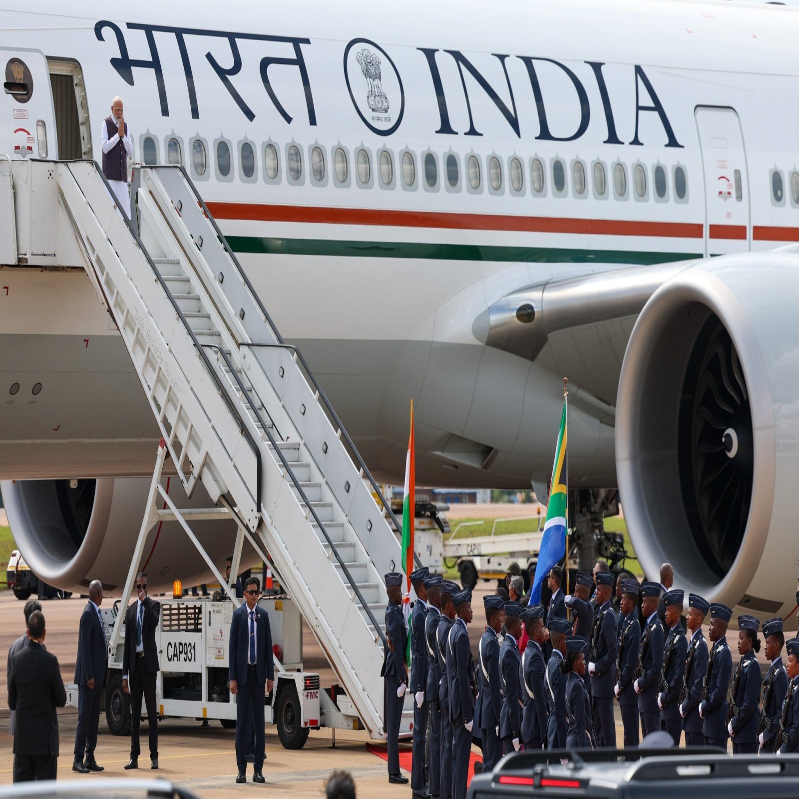 The Hon'ble Prime Minister Narendra Modi Narendra Modi arrived in Johannesburg, South Africa to attend G20 Summit. Look forward to productive discussions with world leaders on key global issues, and focus will be on strengthening cooperation, advancing development priorities and ensuring a better future for all.