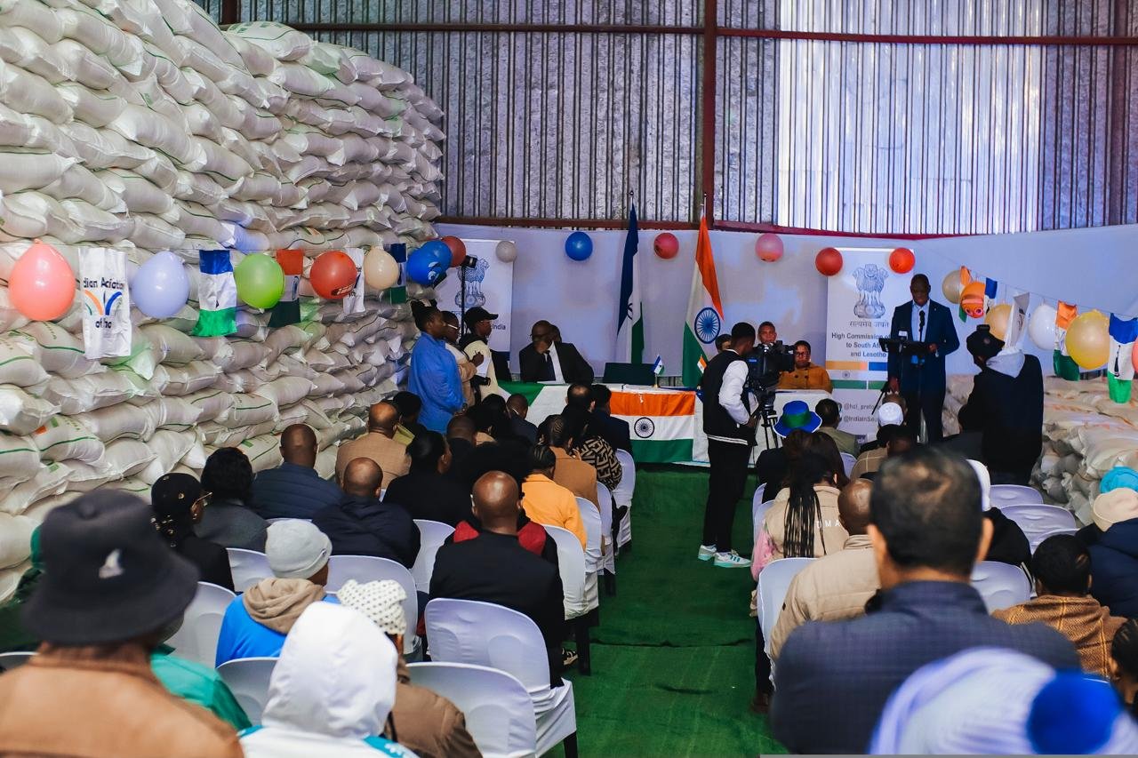 Donation of 1000 MT Rice and 1000 MT Sorghum to Lesotho.