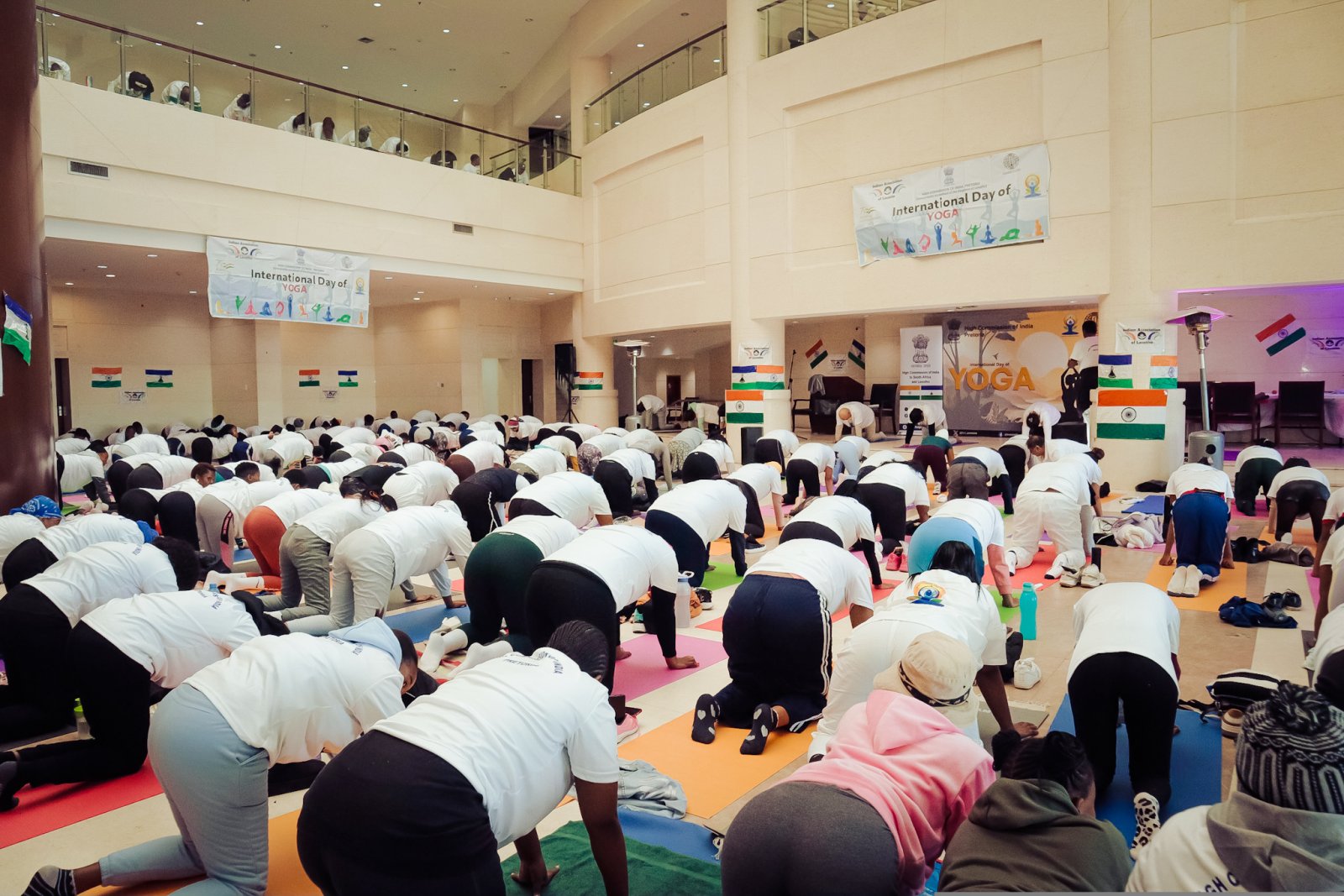 The Hon. Minister of Labour & Employment H.E. Tseliso Mokhsi, Kingdom of Lesotho and H.E. Prabhat Kumar, High Commissioner of India to South Africa and Lesotho and attended the #IDY2025 Celebration, and highlighted the importance of Yoga in our daily life.  The High Commission of India, Pretoria, in collaboration with the Indian Association of Lesotho celebrated the 11th International Day of Yoga in Maseru, Lesotho