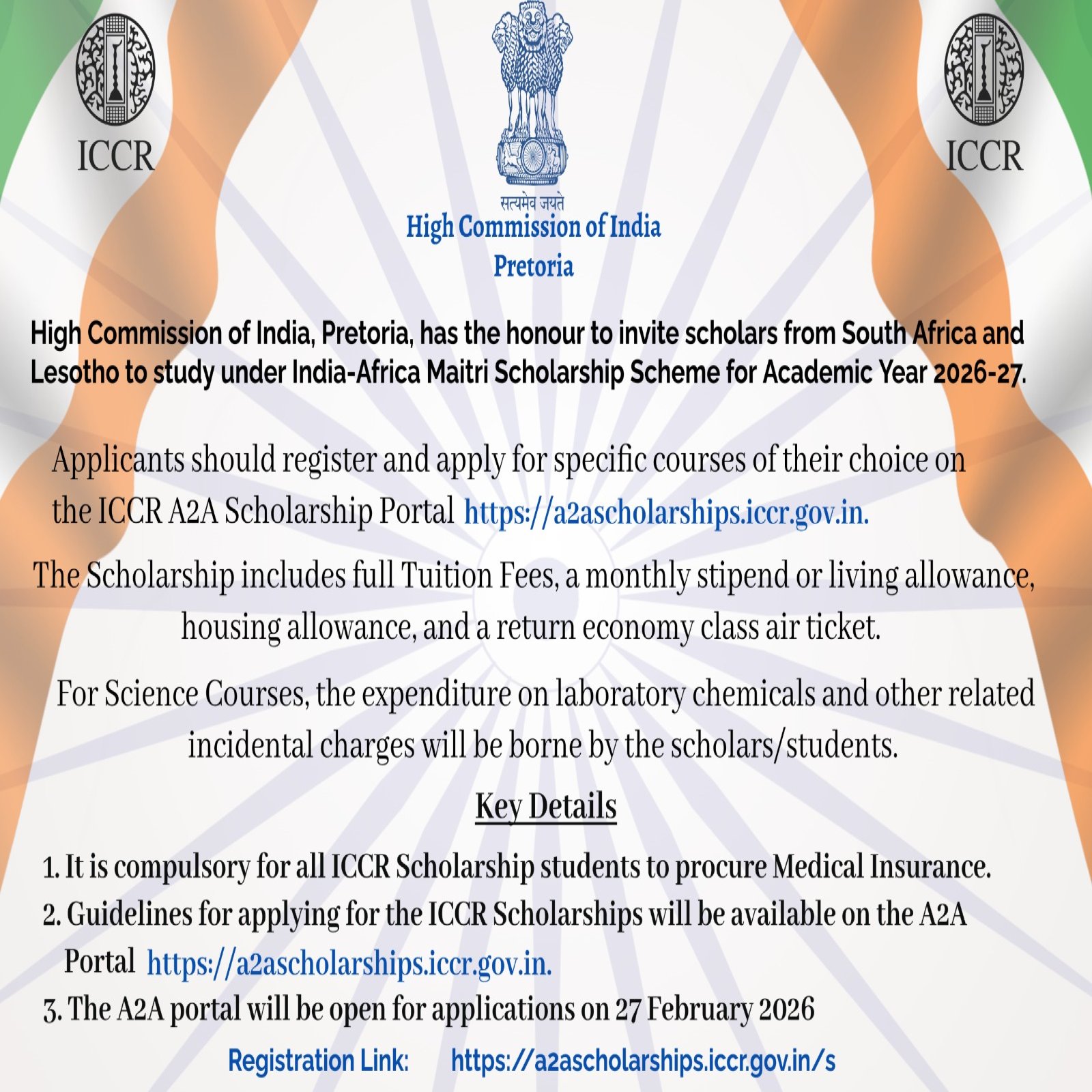 ICCR Scholarhip 2026-27