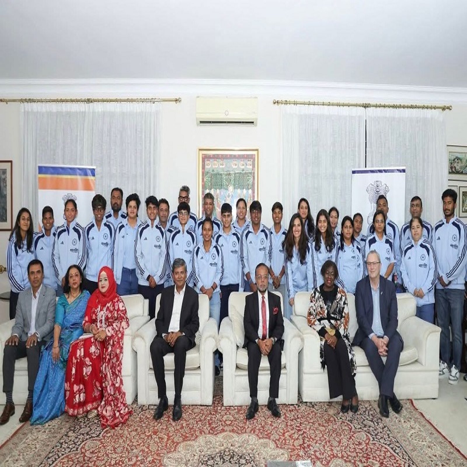 SOME GLIMPSES OF THE DINNER HOSTED BY THE HIGH COMMISSIONER OF INDIA, SHRI PRABHAT KUMAR FOR THE INDIAN WOMEN’S CRICKET TEAM ON 24th April 2026 AHEAD OF THE 4th T20I